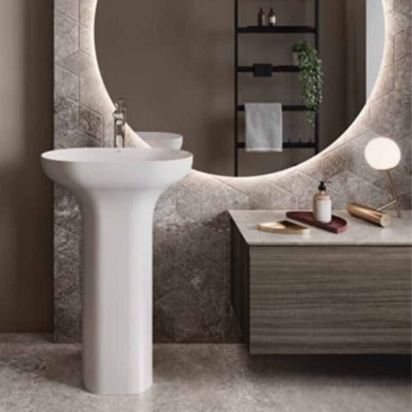 RAK Des Freestanding Basin - 600mm Wide - 1 TH - Alpine White - Image 2