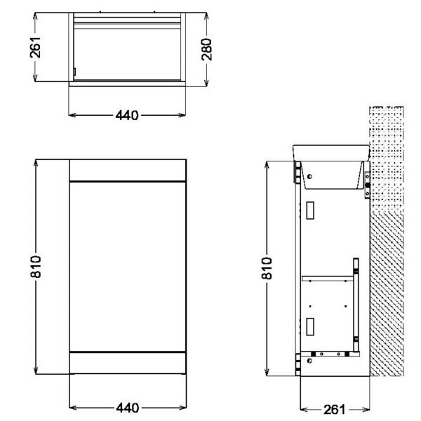Scudo Esme 1 Door Floor Standing Cloakroom Vanity Unit With Basin - 450mm Wide - Image 4