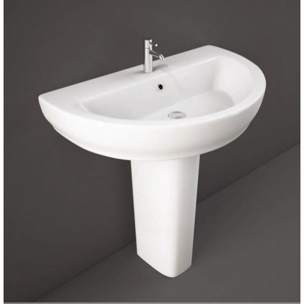 RAK Moon Basin With Full Pedestal - 800mm Wide - 1 TH - Alpine White
