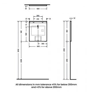 RAK Joy Wall Hung LED Illuminated Mirror - Image 4