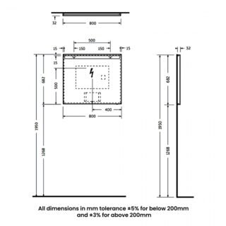 RAK Joy Wall Hung LED Illuminated Mirror - Image 5