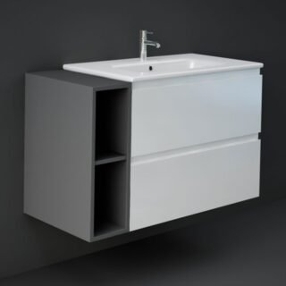 RAK Joy Wall Hung Open Storage Unit - Grey - Image 2