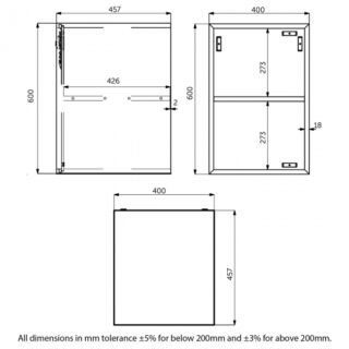 RAK Joy Wall Hung Open Storage Unit - Grey - Image 5