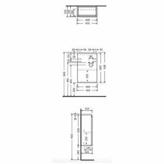 RAK Joy 1 Door Wall Hung Vanity Unit With Basin - 400mm Wide - Image 2