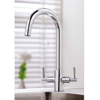Scudo Kingston Deck Mounted Kitchen Mixer Tap - Chrome - Image 3