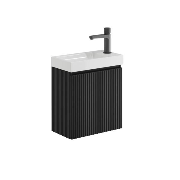 Scudo Linea 1 Door Floor Standing Cloakroom Vanity Unit With Basin - 400mm Wide