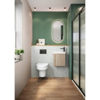 Scudo Linea 1 Door Floor Standing Cloakroom Vanity Unit With Basin - 400mm Wide - Image 2
