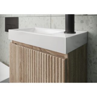 Scudo Linea 1 Door Floor Standing Cloakroom Vanity Unit With Basin - 400mm Wide - Image 3