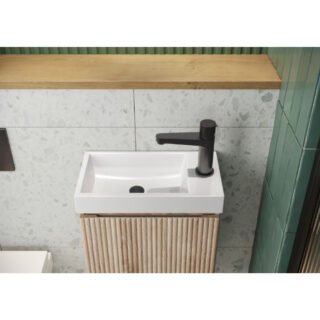 Scudo Linea 1 Door Floor Standing Cloakroom Vanity Unit With Basin - 400mm Wide - Image 4