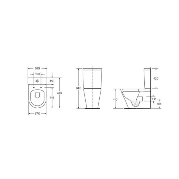 Scudo Linea Rimless Closed Back Close Coupled Toilet With Cistern And Soft Close Seat - White - Image 5