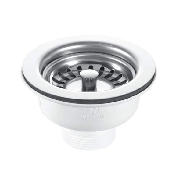 RAK 60mm Stainless Steel Basket Strainer Waste With Stem Ball Plug - Chrome