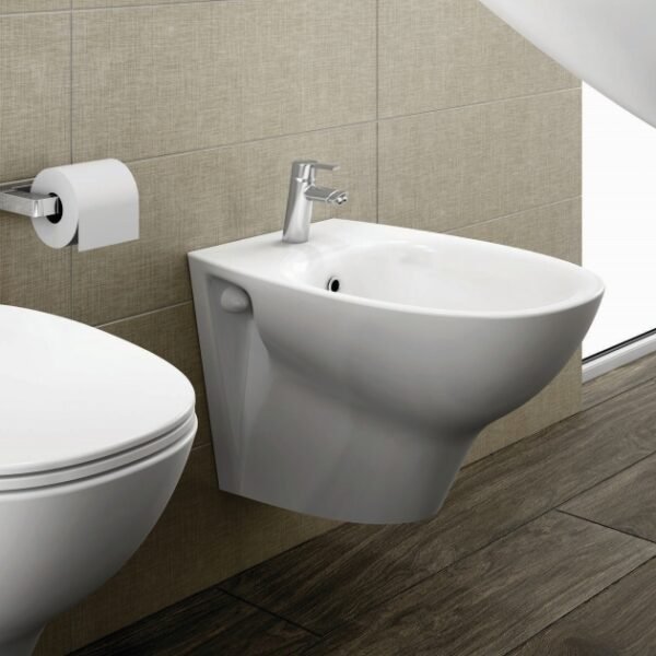RAK Morning Wall Hung Bidet - Exposed Fitting - Alpine White - Image 2