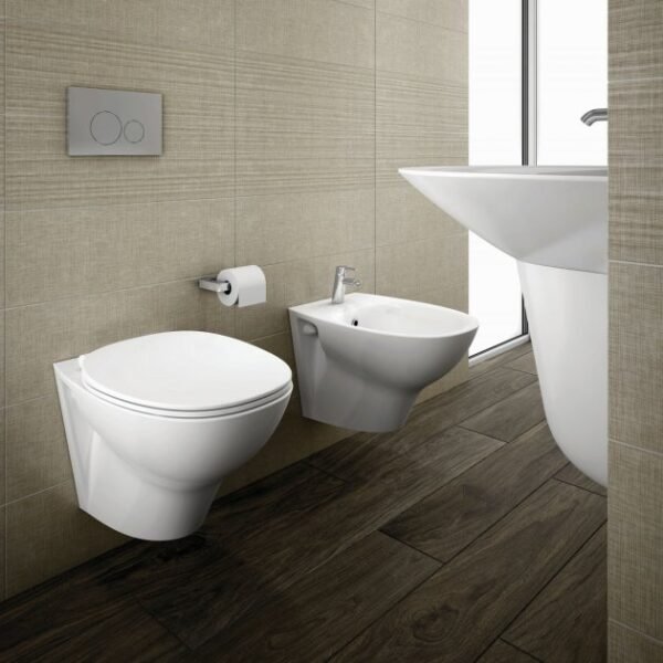 RAK Morning Wall Hung Bidet - Exposed Fitting - Alpine White - Image 3