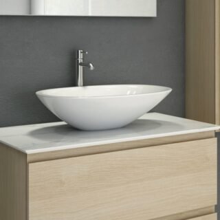 RAK Morning Sit-On Countertop Basin - 540mm Wide - No TH - White - Image 2