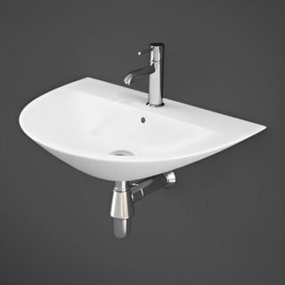 RAK Morning Semi Recessed Basin - 550mm Wide - 1 TH - White - Image 2