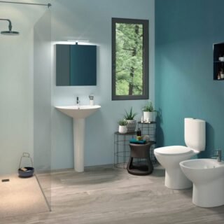 RAK Morning Basin With Full Pedestal - 550mm Wide - 1 TH - White - Image 3