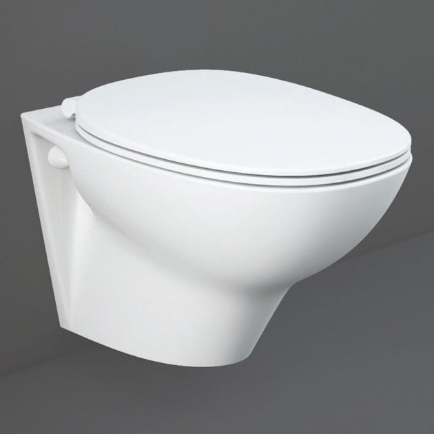 RAK Morning Rimless Wall Hung Toilet And Soft Close Seat - White