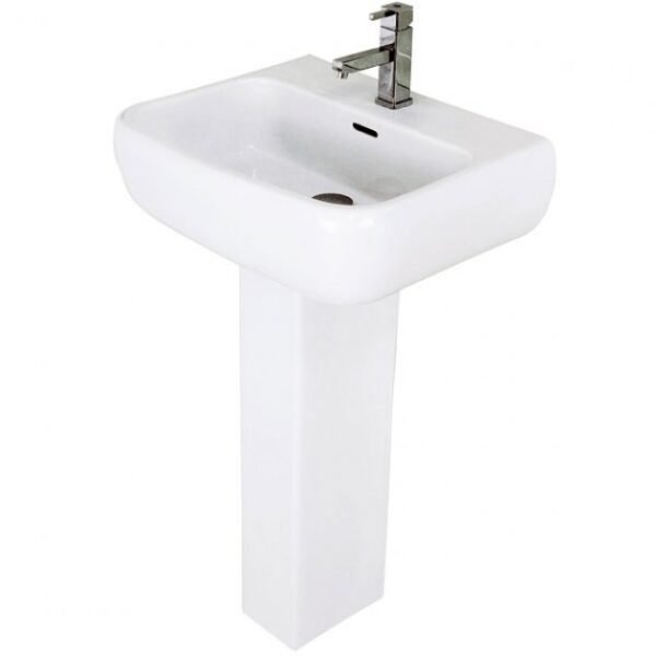 RAK Metropolitan Basin With Full Pedestal - 520mm Wide - Alpine White