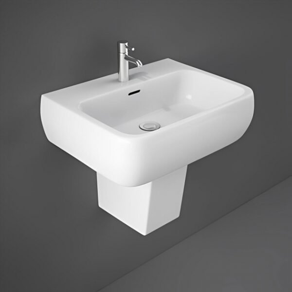 RAK Metropolitan Basin With Semi Pedestal - 520mm Wide - Alpine White