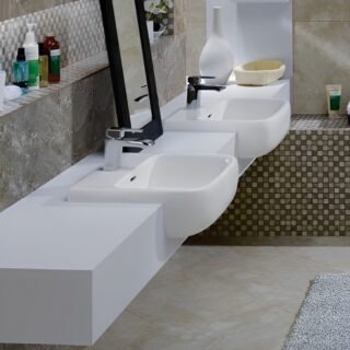 RAK Metropolitan Semi-Recessed Basin - 520mm Wide - Alpine White - Image 3