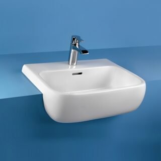 RAK Metropolitan Semi-Recessed Basin - 520mm Wide - Alpine White - Image 4