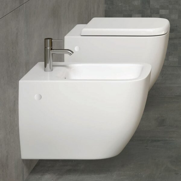 RAK Metropolitan Wall Hung Bidet - 1 TH - White - Image 2