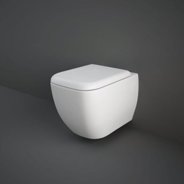 RAK Metropolitan Rimless Wall Hung Toilet Hidden Fixations And Soft Close Seat - White - Image 2