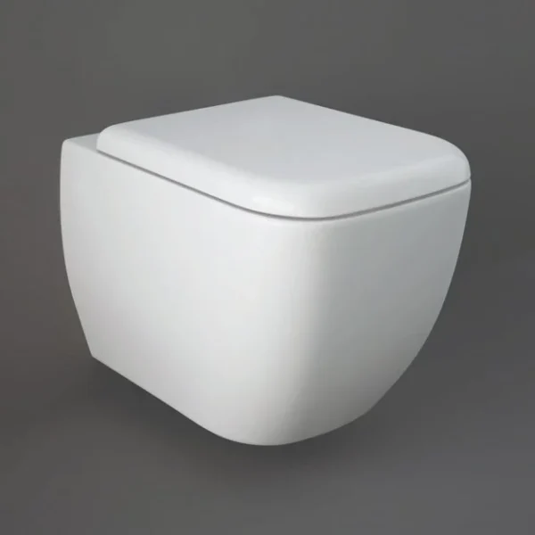 RAK Metropolitan Rimless Wall Hung Toilet Hidden Fixations And Soft Close Seat - White