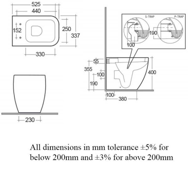 RAK Metropolitan Back to Wall Toilet And Soft Close Seat - White - Image 3