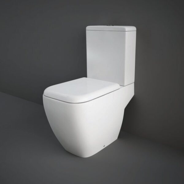 RAK Metropolitan Full Access Close Coupled Toilet With Push Button Cistern And Soft Close Seat - White