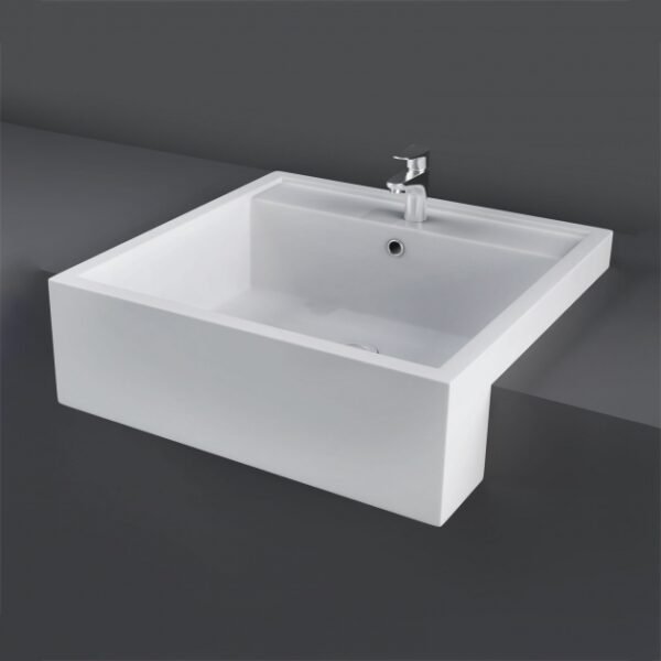 RAK Nova Semi Recessed Basin - 460mm Wide - 1 TH - White