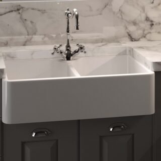 RAK Gourmet 10 Belfast Kitchen Sink 2.0 Bowl - 800mm x 500mm - Alpine White - Image 2