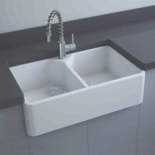 RAK Gourmet 10 Belfast Kitchen Sink 2.0 Bowl - 800mm x 500mm - Alpine White - Image 3