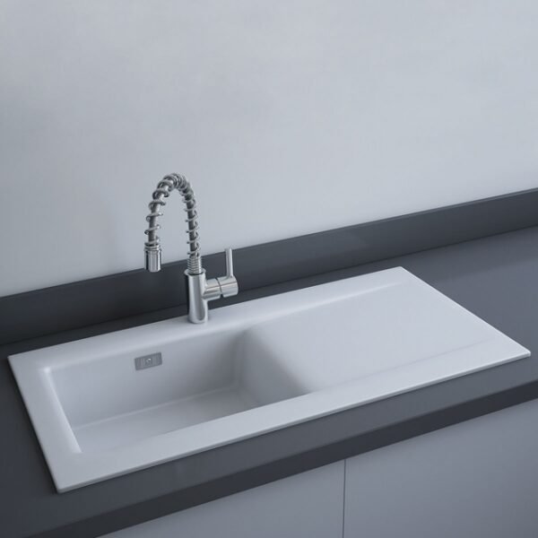 RAK Dream 2 Slim Ceramic Kitchen Sink 1.0 Bowl - 1010mm Wide