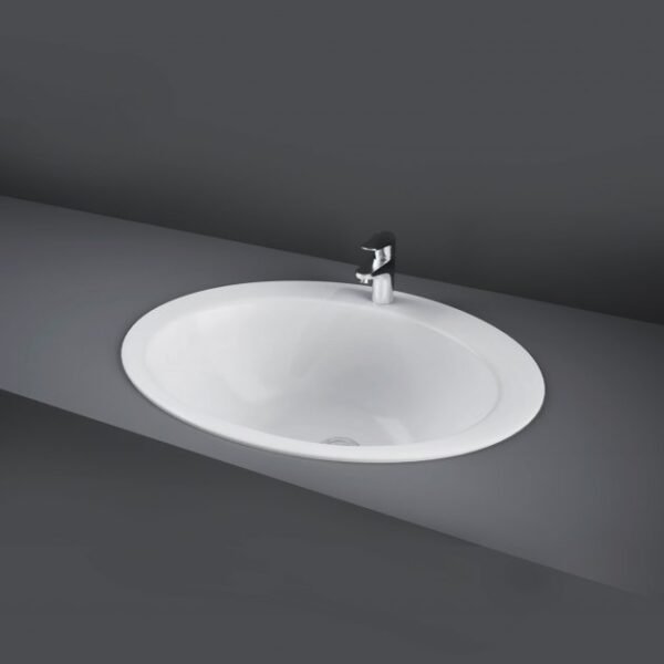 RAK Jessica Inset Countertop Basin With Overflow - 530mm Wide - 1 TH - White