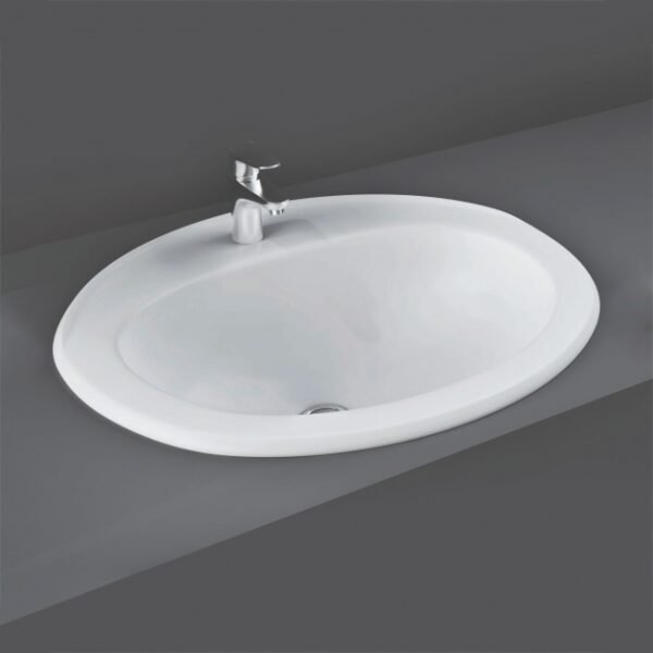 RAK Mira Inset Countertop Basin - 560mm Wide - 1 TH - White
