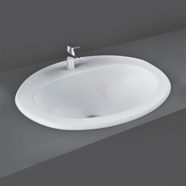 RAK Mira Inset Countertop Basin - 560mm Wide - 1 TH - White