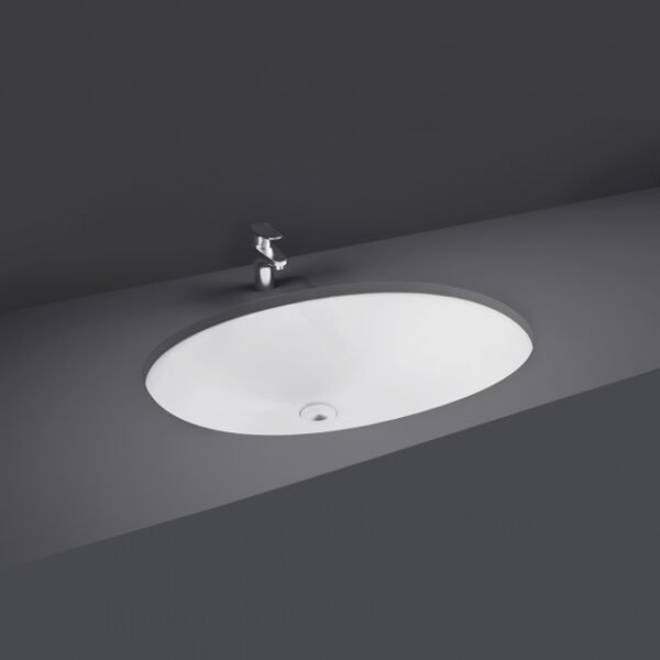 RAK Rosa Undermount Countertop Basin - 500mm Wide - No TH - White