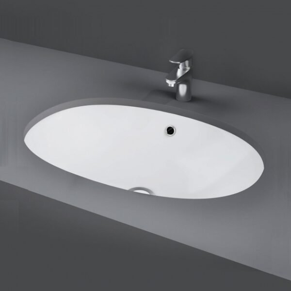 RAK Lily Undermount Countertop Basin - 460mm Wide - No TH - White