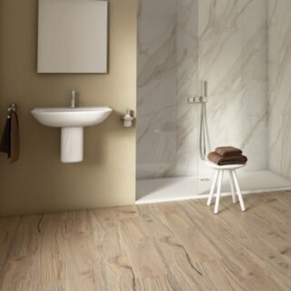 RAK Origin 62 Basin With Semi Pedestal - 650mm Wide - 1 TH - White - Image 3