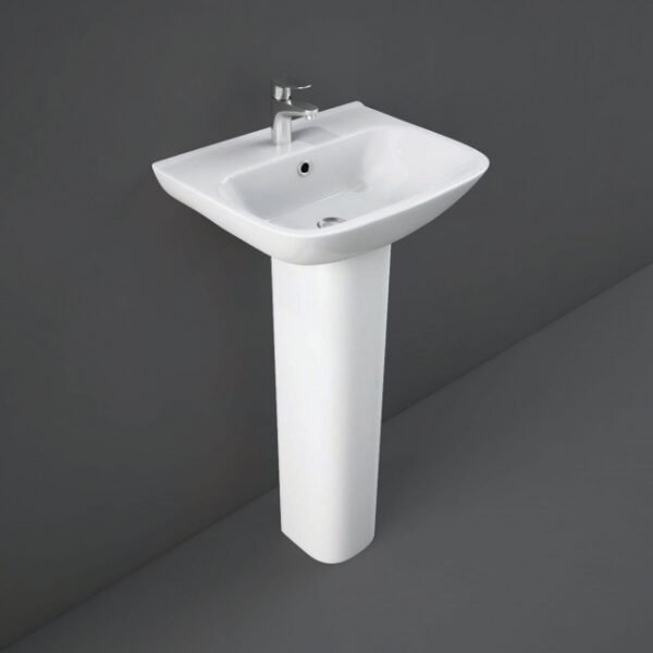 RAK Origin 62 Basin With Full Pedestal - 450mm Wide - 1 TH - White