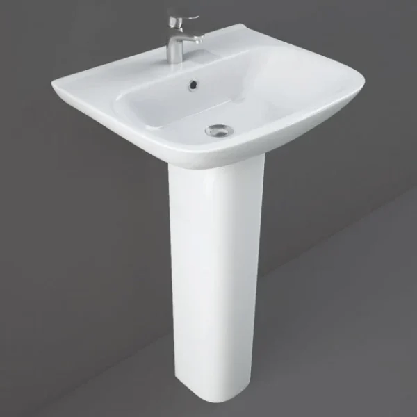 RAK Origin 62 Basin With Full Pedestal - 520mm Wide - 1 TH - White