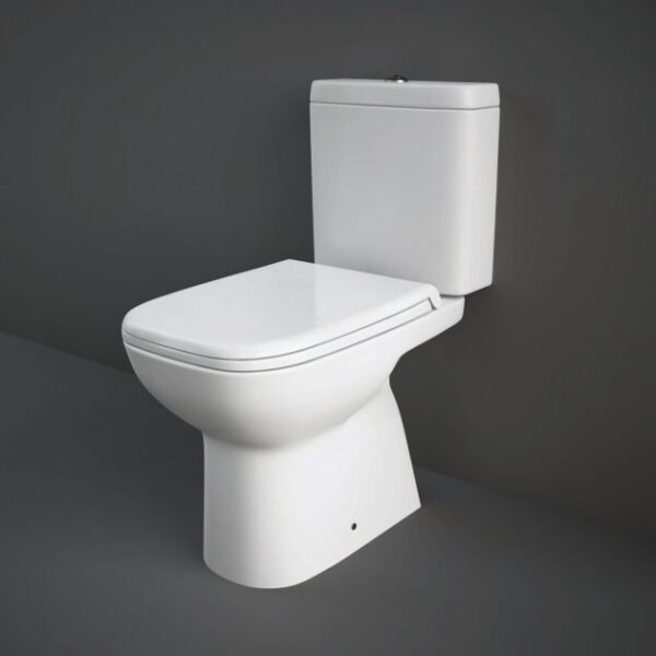RAK Origin 62 Full Access Close Coupled Toilet With Push Button Cistern And Soft Close Seat - White