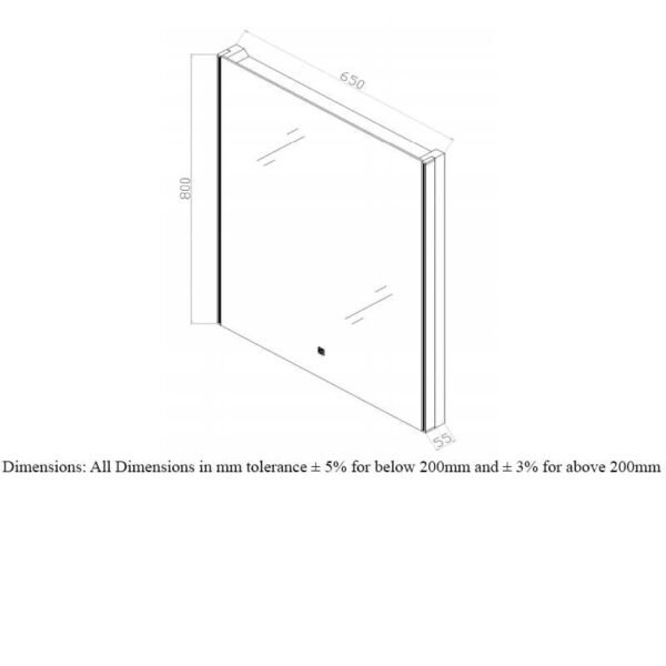 RAK Resort LED Illuminated Mirror With Demister Pad And Shaver Socket - Image 8