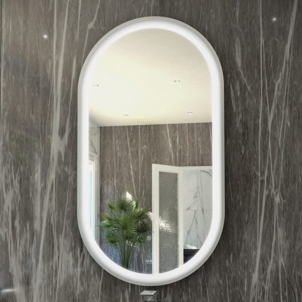 RAK Art Oval LED Illuminated Mirror With Demister Pad