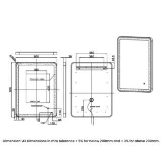 RAK Art Soft LED Illuminated Mirror With Demister Pad - Image 3