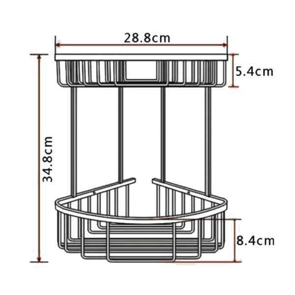 RAK Double Round Front Corner Basket - Chrome - Image 2