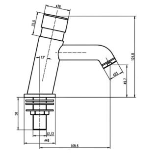RAK Compact Commercial Non Concussive Basin Tap - Chrome - Image 2