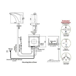RAK Compact Alfa Infra Red Basin Mixer Tap - Chrome - Image 4