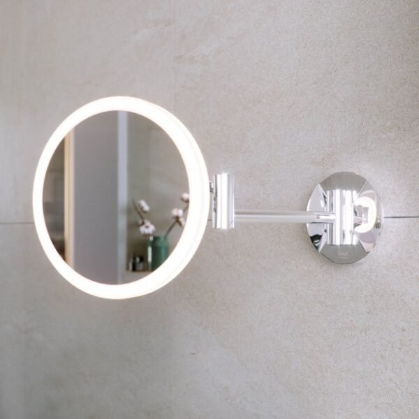 RAK Demeter Round LED Illuminated Magnifying Mirror With Switch - 264mm x 200mm - Image 3